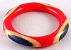 Teresa22 red white blue oval dot bangle